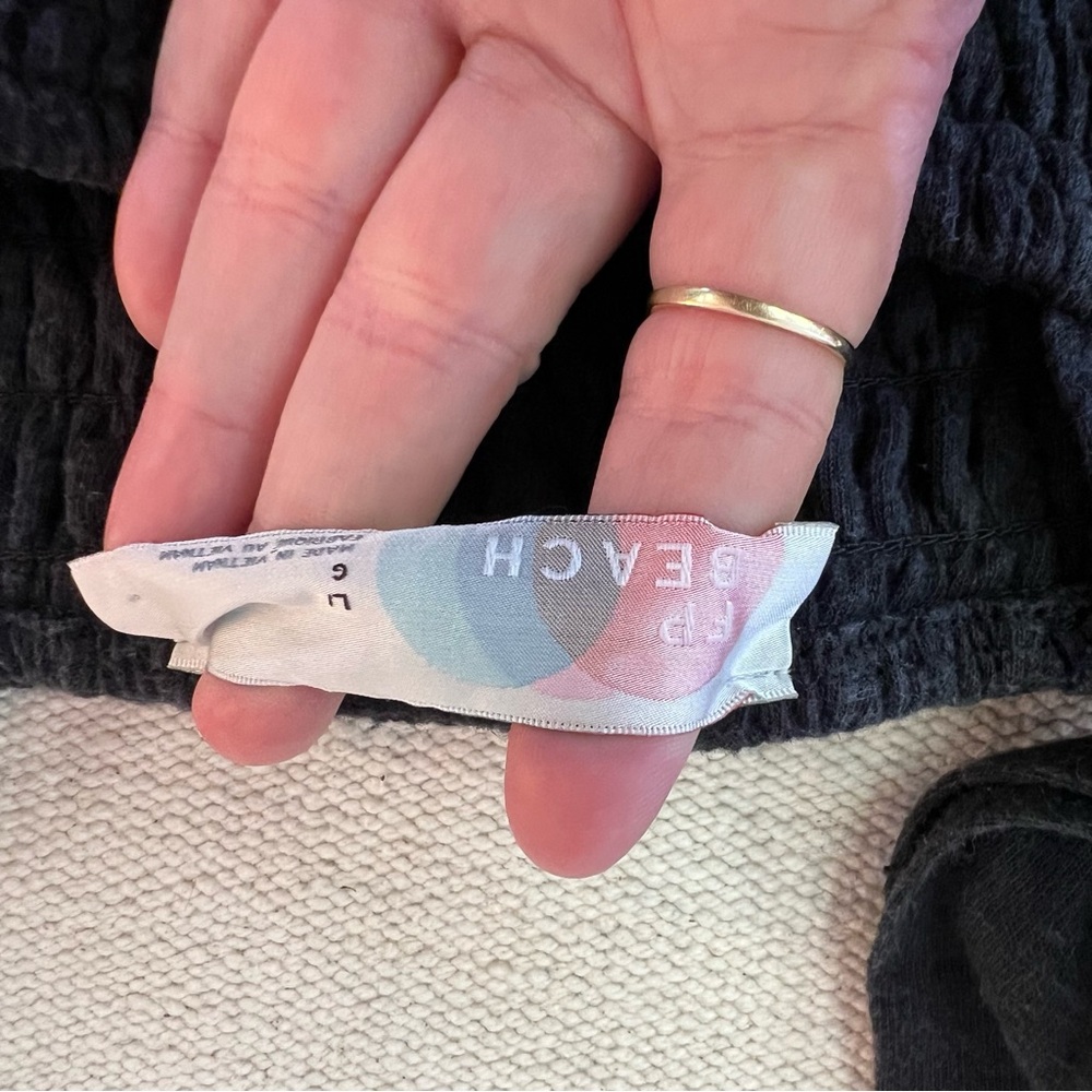 Free People Beach  Black Smocked Jumpsuit - Picture 13 of 16